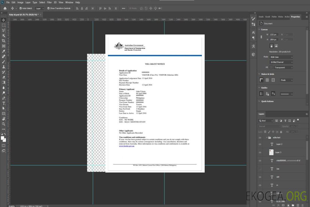 Visa électronique AUSTRALIE template Visa électronique AUSTRALIE template